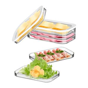 Deli Meat Container for Fridge, Lunch Meat Container for Refrigerator Airtight Fridge organizer,Food Storage Boxes With Lid Transparent Bacon Cheese,Meal Prep Containers,Cold Cuts,BPA Free,3pcs