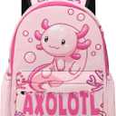 Axolotl Backpack for Girls, 16.5 Inch Axolotl Theme Bookbag with Adjustable Straps, Large Capacity School Cartoon Backpack