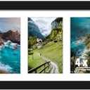 DUENPY 8x14 Collage Picture Frame, 4x6 Collage Picture Frame Displays Three 4x6 inch Photos, or 8x14 (Without Mat) for Horizontal Wall Mounting Display and Vertical, Black.
