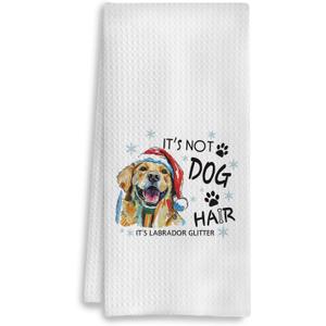 3 x Labrador Retriever Christmas Kitchen Towels, Labrador Retriever Gifts, Christmas Hand Towels for Bathroom, Yellow Lab Gifts, Labrador Gifts, Christmas Dish Towels for Kitchen, 16x24 Inches