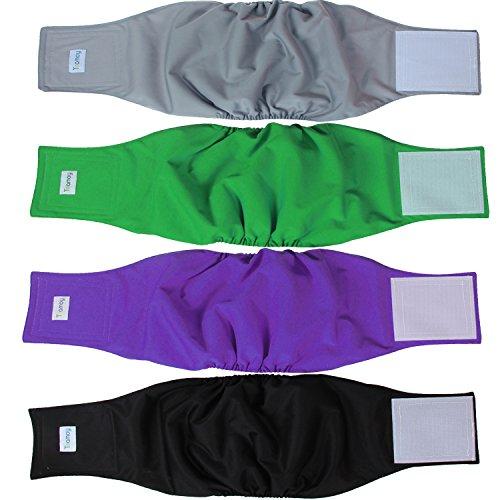 Teamoy Male Dog Belly Bands Washable 4-Pack, Reusable Dog Diapers Wraps for Incontinence & Marking (XL,25"-29" Waist)