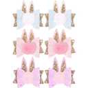 2 x OAOLEER 6Pcs Easter Bunny Hair Bow Clips, Rabbit Hair Bow Accessories for Easter Party Birthday Supplies (Glitter Easter Bows)