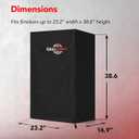 Heavy Duty Smoker Cover, 40 Inch  Waterproof, Weather Resistant, UV & Fade Resistant with Adjustable Straps  BBQ Cover for Flat Grill, Black (23''L x 17''W x 39''H)