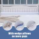 BALAPET Flodable Pillow for Headboard Gap,Bed Gap Filler Queen Size,Adjustable Bed Wedge Pillow for Headboard,Rectangular Bed Gap Filler,Foam Mattress Gap Filler(White,King)