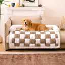FUNNY FUZZY Pet Couch Covers for Sofa, Large Dog Couch Cover Protector Plush Pet Bed Mat for Furniture Protector, X-Large. Light Brown (47.2"L x 37.4"W x 6.3"Th)