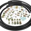 Air Conditioning Hose and Fitting Kit Includes 6.5ft #6#8#10 AC Hoses and #6#8#10 AC Fittings Universal for Automotive and Residential A/C Systems, Replace for AC.121.001