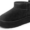 Snow Boots for women, Platform Mini Boots for women Comfortable and Furry (9, Black)