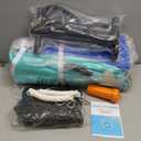 Water Hammock Inflatable Floating Dock, Round Floating Ring Lake Floats for Adults, Heavy Duty Pool Float Raft for Ocean and Lake, 6/8/10/12FT (Mint Green+Blue)