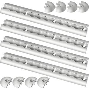 Aluminum L Track, 12 inch L Track Rail with 8 End Caps for Securing Motorcycles, ATVs, Dirt Bikes, Utility Tractors, and More, Use On Pickup Trucks, Vans, Or Enclosed Trailers, Pack of 4