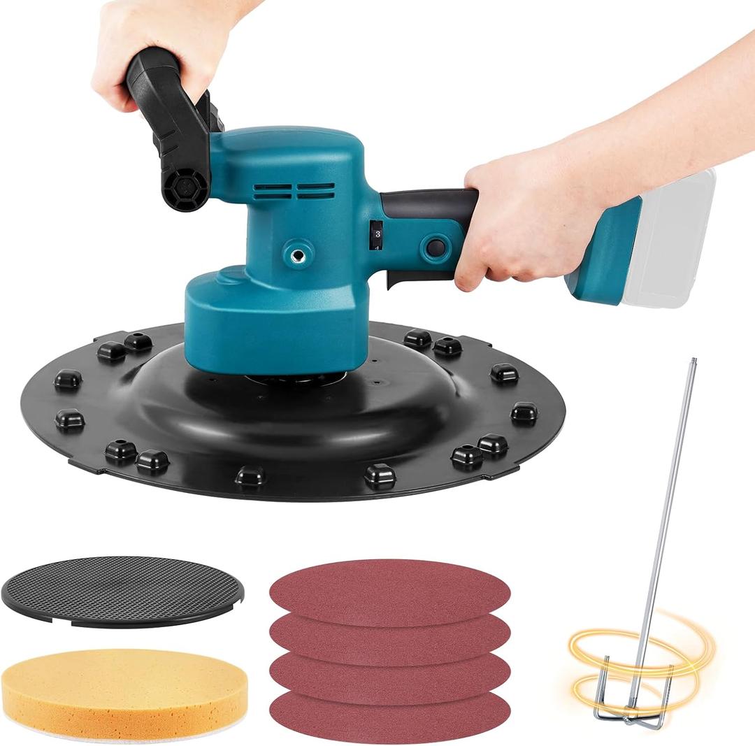 Cordless Concrete Trowel, for Makita 18V Max Battery, Concrete Mixer, Wall Smoothing Polishing Machine, 80-200RPM Electric Plaster Mortar Cement Putty Trowel