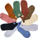 RELY+ 10 Pairs Socks Womens Crew Elastic Ankle Length Cotton Socks Aesthetic Cute Lightweight Low Cut Gifts for Women