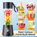 Cordless Mini Blender Make Smoothies & Shakes - Portable Blender with 380ML BPA-Free Travel Cup, USB Rechargeable, Easy to Clean, Suit in Gym/Office