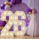 Marquee Numbers 2026 Graduation Decorations: 4FT Large Light Up Numbers 26 Grad Decorations Calss of 2026 Sign for Graduation Party Preschool High School College Foam Board Backdrop (White_Number_25)