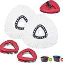 Mop Replace Head for O Cedar, Mop Heads Replacements for Ocedar, Spin Mop Replacement Head for Ocedar Easy Wring 1 Tank System (2 White 2 Tank Heads + 2 Brush+Base)