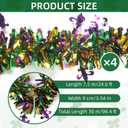 100 Feet Mardi Gras Tinsel Garland Gold Green Purple Christmas Tree Tinsel Garland Metallic Twisted Hanging for Mardi Gras Oktoberfest Birthday Party Decoration, A