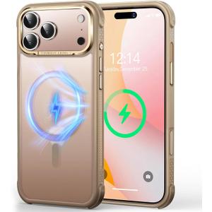 Mist-Armor Designed for iPhone 17 Pro Max Case, [Fit for Mag Safe] [Non-Slip Edge] Military Grade Protective Bumper Silicone Matte Phone Case Cover for iPhone 17 Promax 6.9" Men Women, Gold