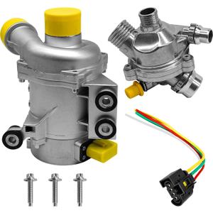 11517586925 Water Pump w/Aluminum Thermostat Kit for BMW X3 X5 328i 328xi 325i 325xi 330i 330xi 525i 525xi 528i 528xi 530i 530xi E91 E90 N51 N52 3.0 11517521584 11517563183 11537549476 11537536655