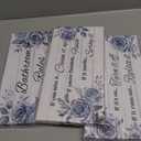 WELMECO Bathroom Art Bathroom Rules Wall Decor Rose Floral Painting Prints Farmhouse Wall Decor Signs, Framed 6x12inchx3Pieces (Blue)