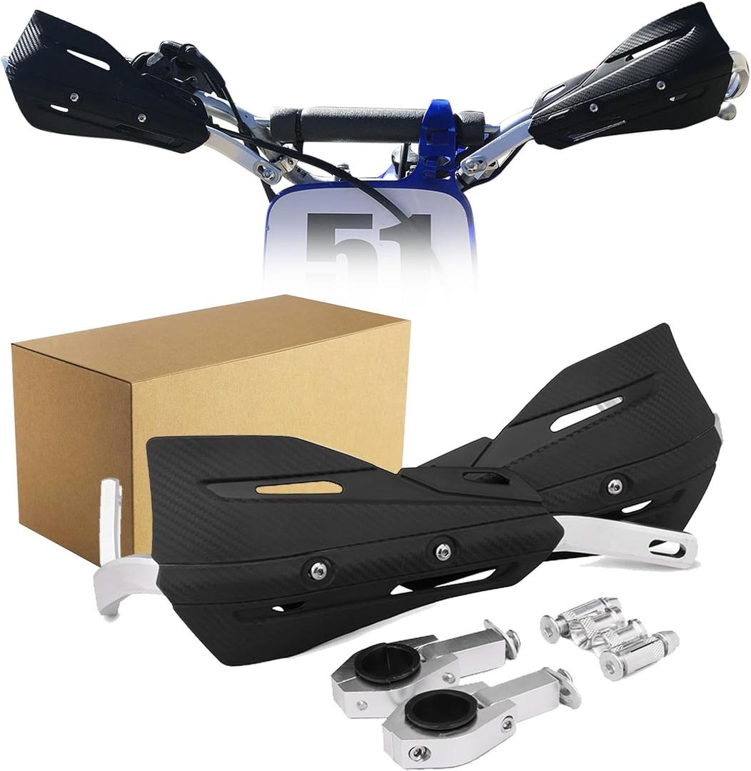 JFG RACING Dirt Bike Handguards,Universal 7/8" 22mm and 1 1/8" 28mm Handlebar Motorcycle Hand Guards for Dirtbike Snowmobile Motocross Supermoto ATV Scooter Enduro Electric Bike - Black
