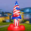 8 FT 4th of July Inflatables Rocket Outdoor Decorations with Built-in LEDs, 250th Anniversary Patriotic Blow Up for Memorial Day, Independence Day, Yard, Lawn, Garden, Party Decor