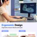 TECKNET Ergonomic Mouse, 4800 DPI Wireless Vertical Mouse with 5 Adjustable DPI Levels, 6 Buttons, 2.4GHz Optical Carpal Tunnel Mouse for Laptop, Desktop, PC, MacBook - White