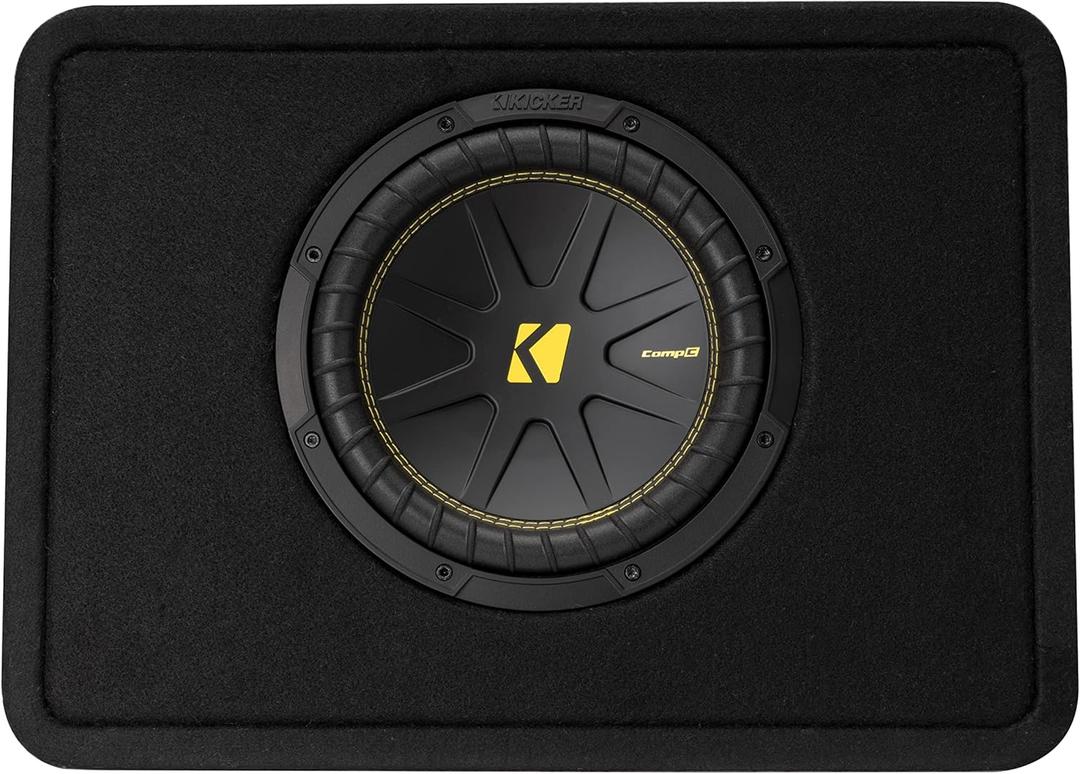 KICKER 50TCWC104 CompC 10" Subwoofer in Thin Profile Enclosure 4-Ohm
