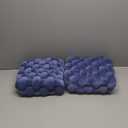Wenqik 2 Pcs Knot Pillow Soft Throw Pillow Home Decoration Cushion Square Office Knotted Plush Throw Cushion for Living Room Bedroom Sofa Couch Living Room Decor, 12'' x 13''(Blue)