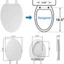 Hibbent Elongated Toilet Seat with Oval Cover, Soft Close Toilet Seat