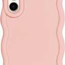 Slim Fit Case for Samsung Galaxy S23, Wave Frame, Cute Soft TPU Thin Protective Phone Cover for Women, Light Pink
