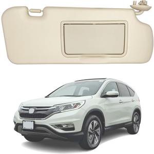 Passenger Side Sun Visor Fit for Honda CR-V CRV 2012 2013 2014 2015 2016 Front Right Side Sun Protection Shade Sunshade Makeup Mirror Sunshield Sun visor Replacement Beige