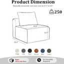 34.6”Modular Sectional Armless Middle Sofa Seat Boneless Corduroy Cloud Chair for Living Room,Black