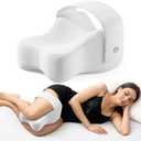 Knee Pillow for Side Sleepers, Large Comfortable Memory Foam Leg Pillow for Side Sleeping, Adjustable Strap, Pillow Sleeping Between Legs Aligns Spine, Relief for Sciatica, Back, HIPS, Knees, Joints (White)