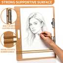 19"x25" Drawing Board with Dry-Erase Surface - Portable Art Board for Painting, Sketch, Classroom, Artist Supplies for Adults, Teens, Outdoor Drafting(Wood Grain)