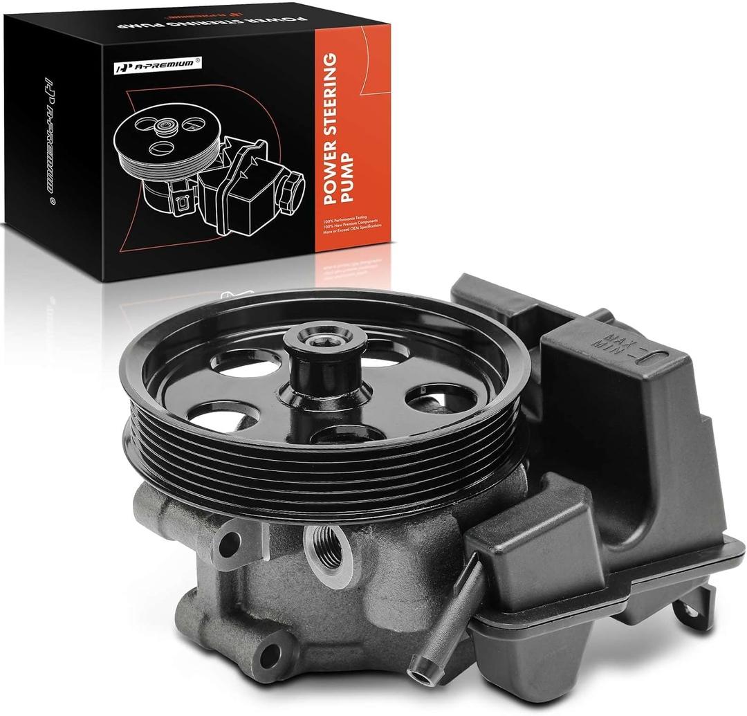 A-Premium Power Steering Pump, with Pulley & Reservoir, Compatible with Ford Focus 2006-2011, Transit Connect 2010-2011, 2.0L 2.3L 2.5L Gas, Replace # N7120153, 6S4Z3A674A