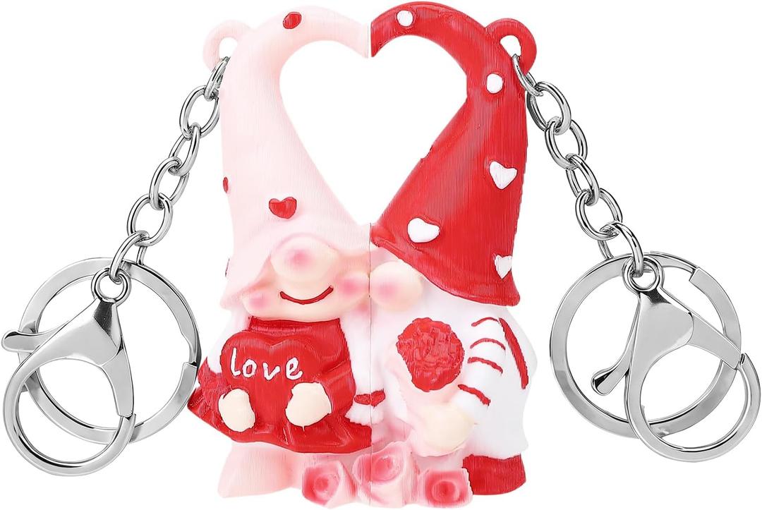 2pcs Valentines Gnomes Magnetic Keychain Matching Couple Gifts Valentines Gnome Gifts for Him and Her