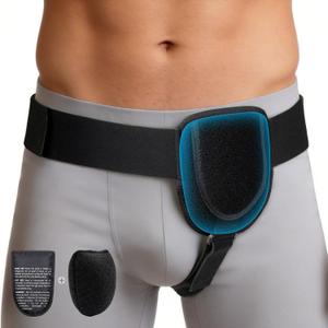 Inguinal Hernia Belt & Hot/Cold Gel Compression Pad for Men Women | Left/Right Side Hernia Support Belt, Post Surgery, Adjustable Groin Truss Relief for Incisional & Ventral Hernia, Belly Truss