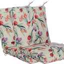 Set of 2 Outdoor Dining Chair Cushions, Patio Seating Cushions, 38x18x4.5 inch, for Garden Patio Furniture (Tulip)