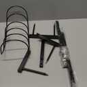 Winpull Garden Hose Holder Detachable Heavy Duty Metal Water Hose Hanger, Freestanding Hose Storage Stand Rack for Outside (Black)