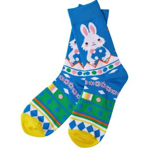 Men Novetly Funny Cotton Socks (Blue)-Adult