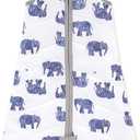 Burt's Bees Baby Baby Beekeeper Wearable Blanket, 100% Organic Cotton, Swaddle Transition Sleeping Bag, Quilted Elephants, Small