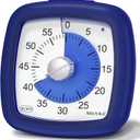 Secura 60-Minute Visual Timer, Silent Study Timer for Kids and Adults, Time Clocks, Time Management Countdown Timer for Teaching (Navy Blue & Navy Blue)