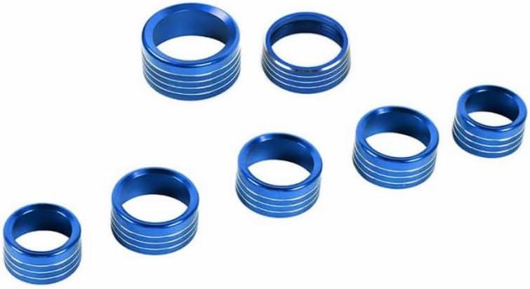 JWWY Radio AC Knobs Air Conditioner Switch Button Center Console Headlight Gear Shift Switch Knob Cover Trim Fit for 2018-2025 Dodge RAM Interior Accessories 7PCS Blue