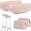 4-Pack Premium Fluffy Crutches Padding, Ultra-Soft Breathable Crutch Pads for Armpits and Hand Grips, Machine Washable Crutch Cushions, Comfort Fit for Adults and Youth (Pink)