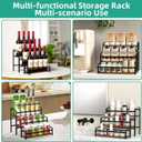 Coffee Syrup Organizer, 3-Tier Syrup Rack 12 Bottles Capacity, Coffee Syrup Rack Free-Installation(Magnetic Connection), Spice Rack for Countertop, Bar, Kitchen