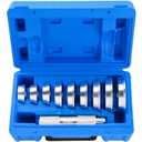 DASBET 10pcs Bearing Race and Seal Driver Set | Aluminum Bushing Press Kit with Seal Driver and 9 Adapters for Bearing Installation (39.5-81 mm)