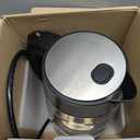 Amazon Basics Electric Kettle with Glass Carafe for Tea and Coffee, BPA-Free, Fast Boiling, Auto Shut-Off, 1 Liter, 1500W, Glass and Steel