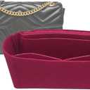 Lckaey Organizer Inserts Pocket for Marmont Matelass Mini Bag Shoulder Bag-Purse Single Pack with Zipper 2000AClaret-S