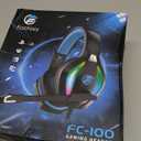 Fachixy FC100 Gaming Headset with Microphone for PS4, PS5, Switch, Xbox, PC, Mac, Gamer Headset with RGB Light, Computer Headphones with Mic