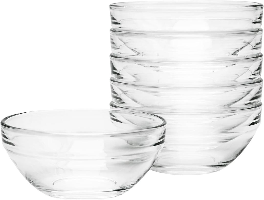 Sweejar 4.5 inch Small Glass Bowls Set, 12 oz Prep Bowls for Cooking, Small Bowls for Kitchen, Dessert Bowls for Ice Cream, 6 pack