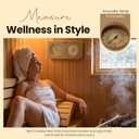 Sauna Thermometer and Hygrometer 2-in-1 Handcrafted from Canadian Red Cedar Wood - Analog Temperature & Humidity Gauge Fahrenheit & Celsius Premium Glass Dial Luxury Sauna Accessories